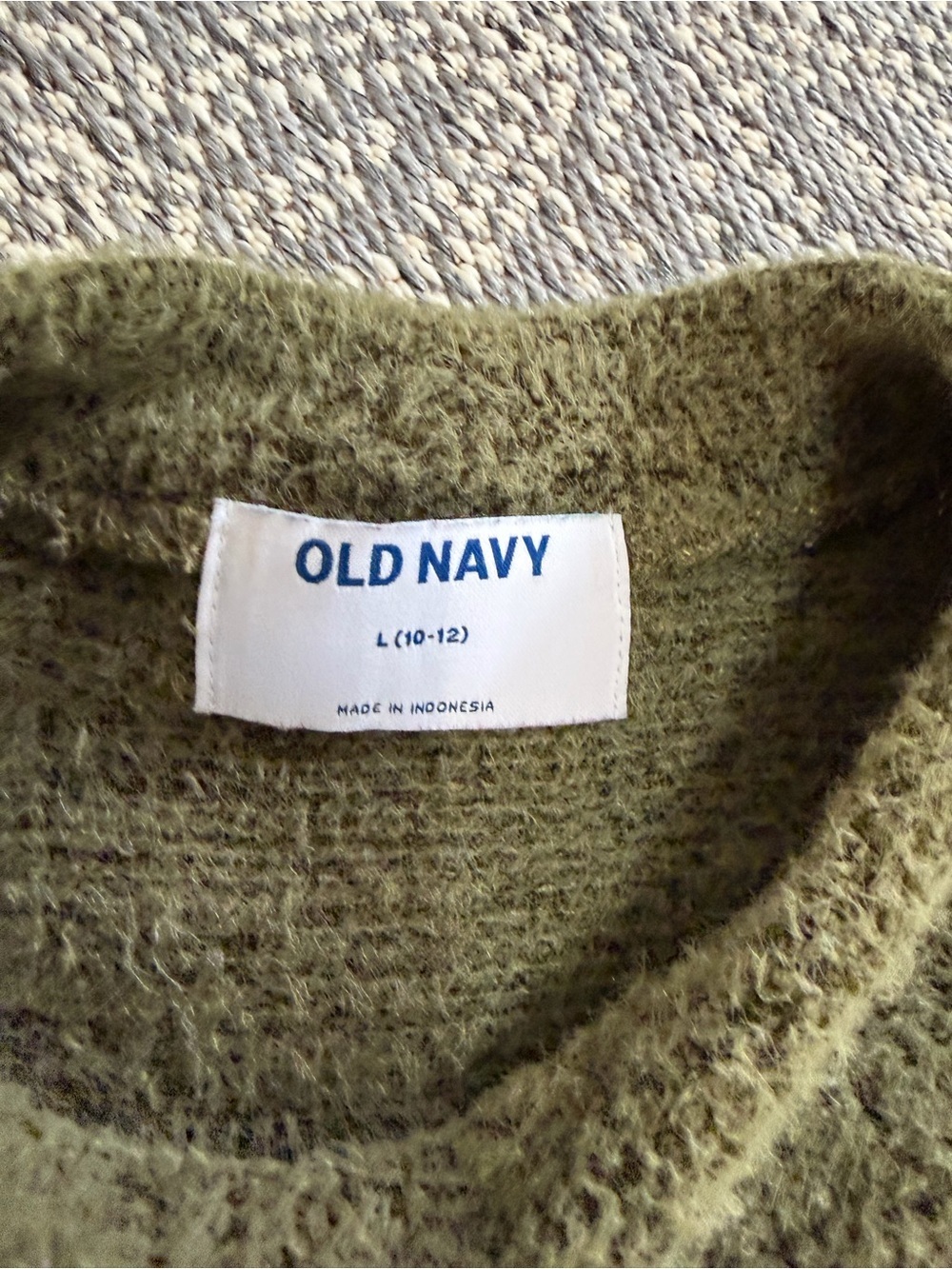 New Old Navy Girls Cozy Mock-Neck Chenille Sweater Olive Green Large - Picture 7 of 13
